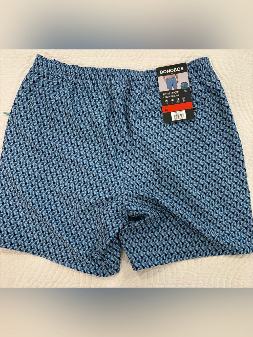 Bonobos Blue Geometric Print Swim Trunks - Picture 3 of 4